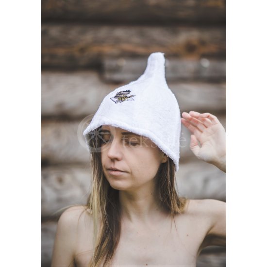 Cotton sauna hat ,,White"